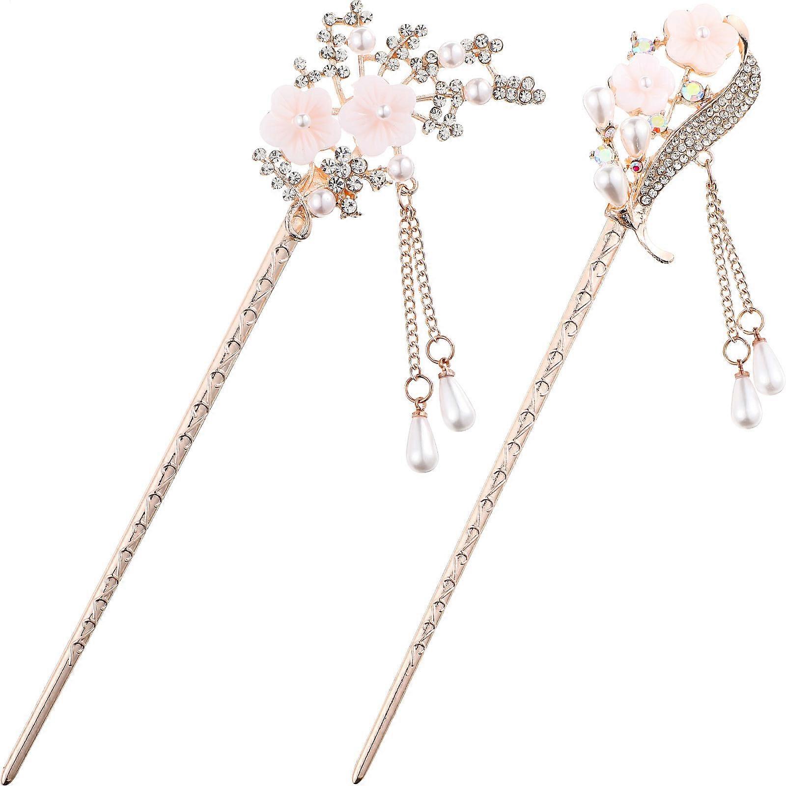 Designer Hair Sticks with Flowers,Comfortable to Wear for Long Hours,Easy Styling
