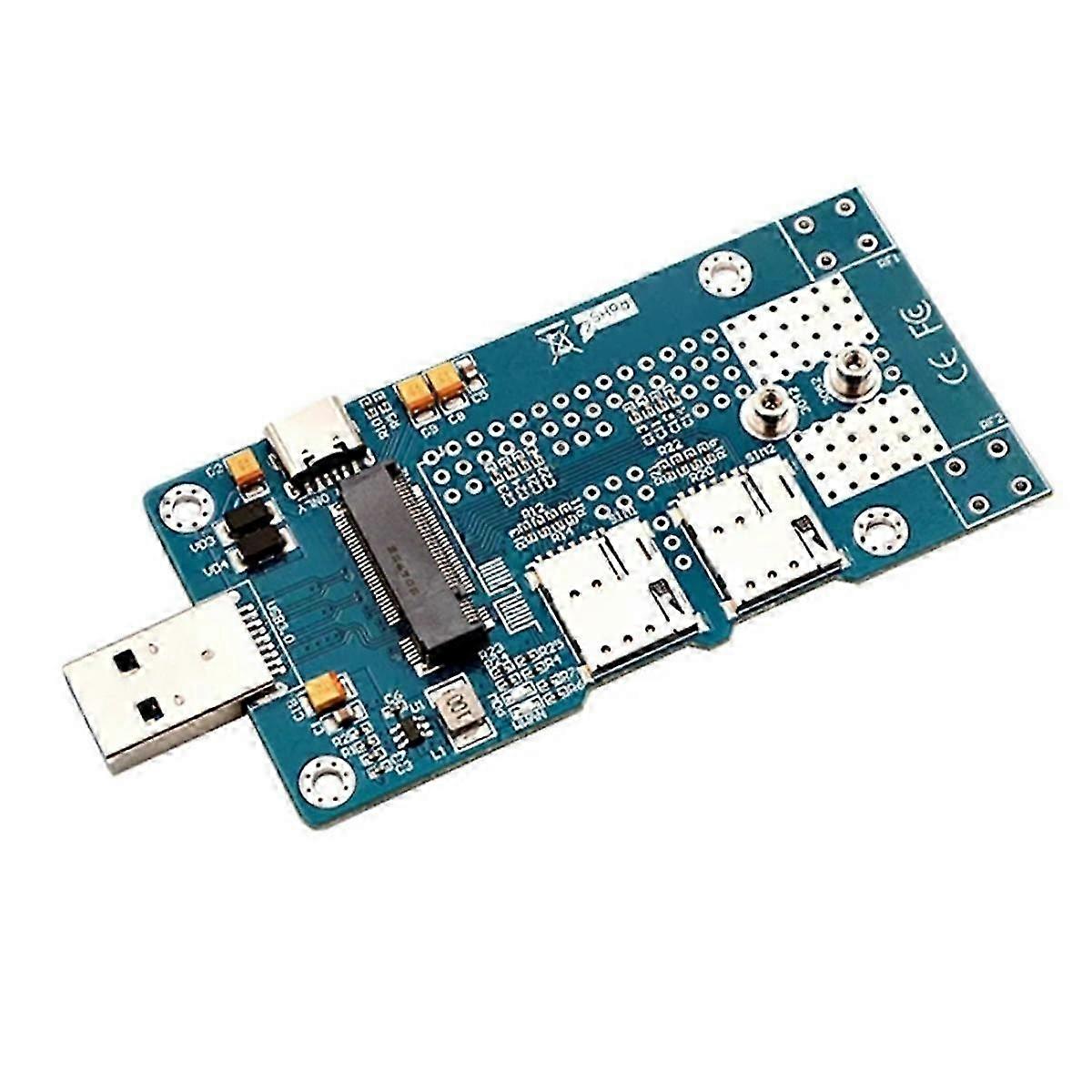 NGFF(M.2) to USB 3.0 Adapter with Dual NANO SIM Card Support 3G/4G/5G/LTE Module Suitable for Deskt