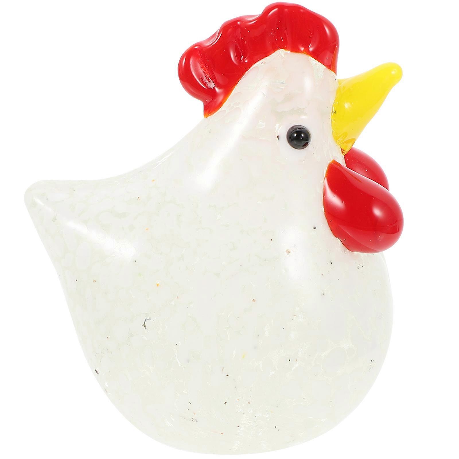 Glass Chicken Ornament for桌面 Display, Perfect for Outdoor or Indoor Settings