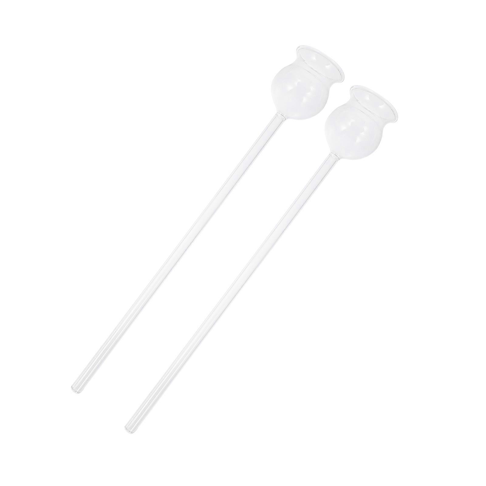 2pcs Clear Glass Safety Funnel Long Funnel for Scientific Use in School