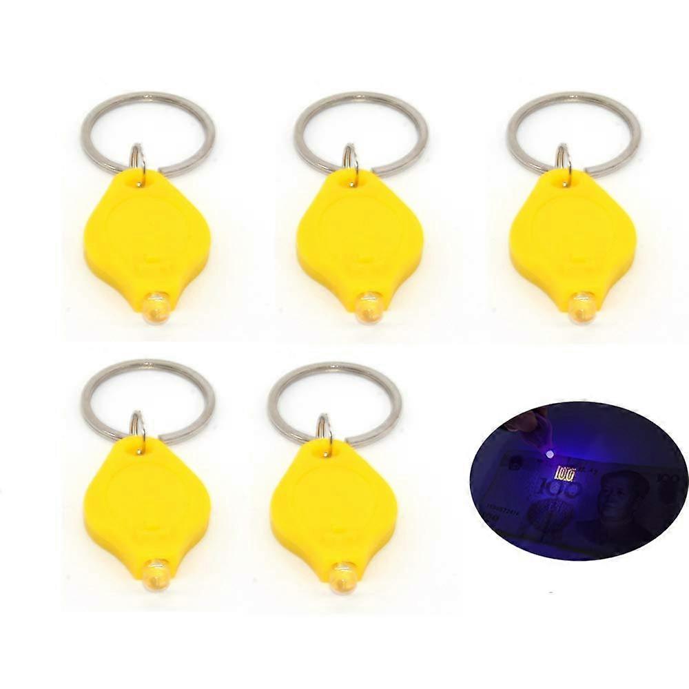 Mini LED Flashlight UV Money Checker Keychain 2/5 Piece Set 7 Color LEDs
