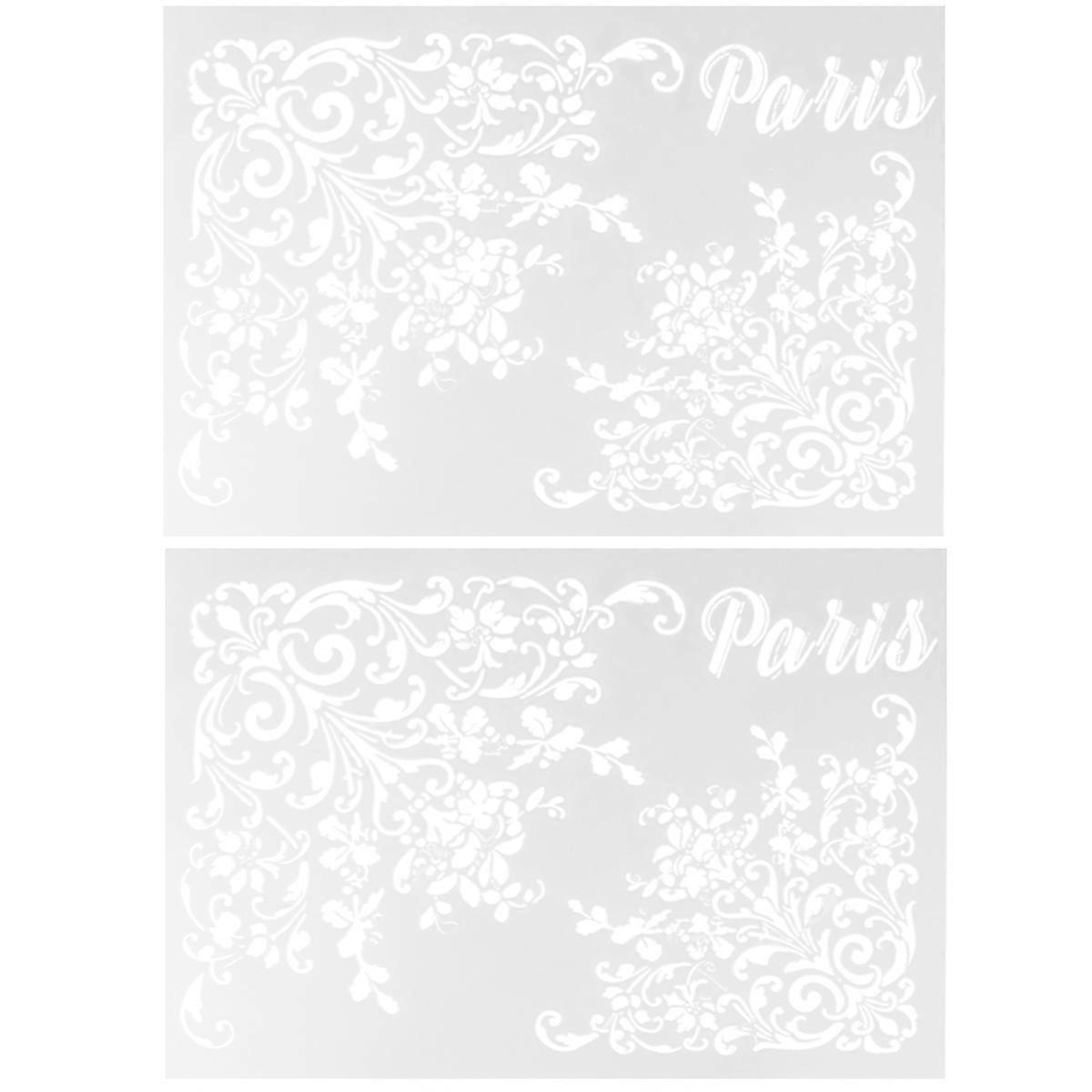 Hollow Diy Stencil Flower Cake Decorating Template Semi-Transparent For Home Cooks 2Set
