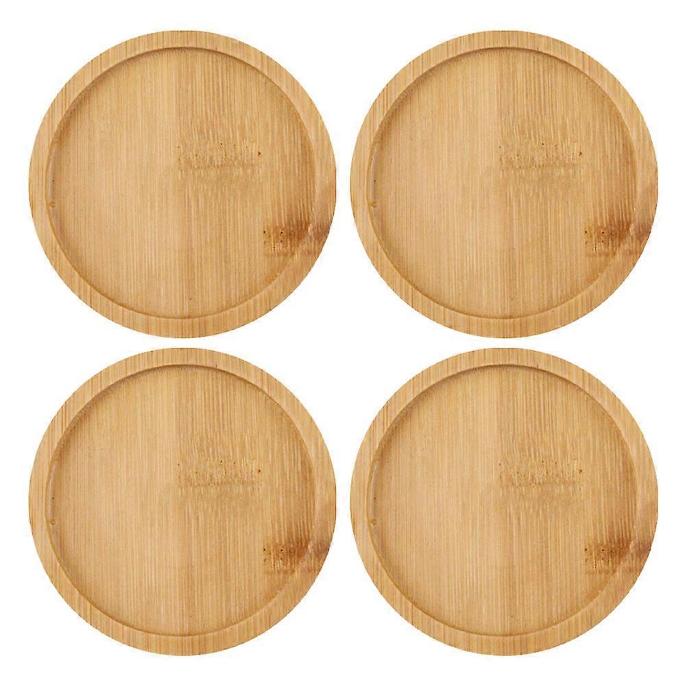 Creative Plastic Flowerpot Trays for Plant Water with Durable Design 4pcs Chocolate Color