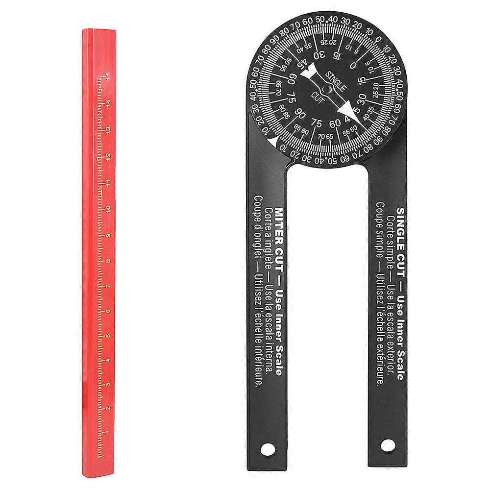 Miter Protractor Angle Ruler Durable Angle Ruler Miter Sawing Protractor Construction Industry Tools Transfer Angles 18X6 5cm 1Pcs