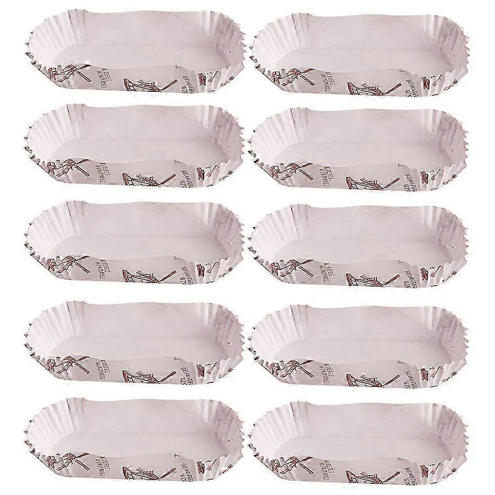 600 Stück ovale Papierbackförmchen 14,5 x 5 x 3 cm weiße Cupcake-Förmchen