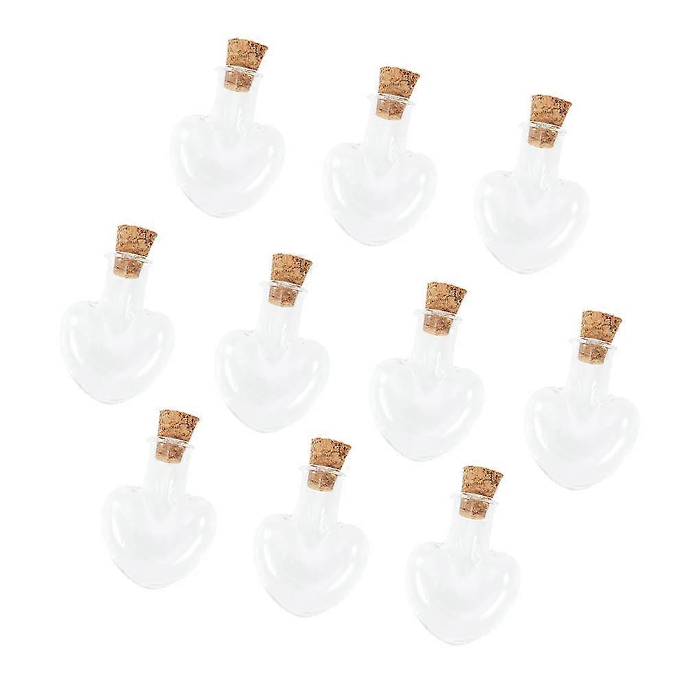 ハートフィラブルボトルガラスメッセージボトル家の装飾の友達のためのコルク付きの小さなガラス瓶20個