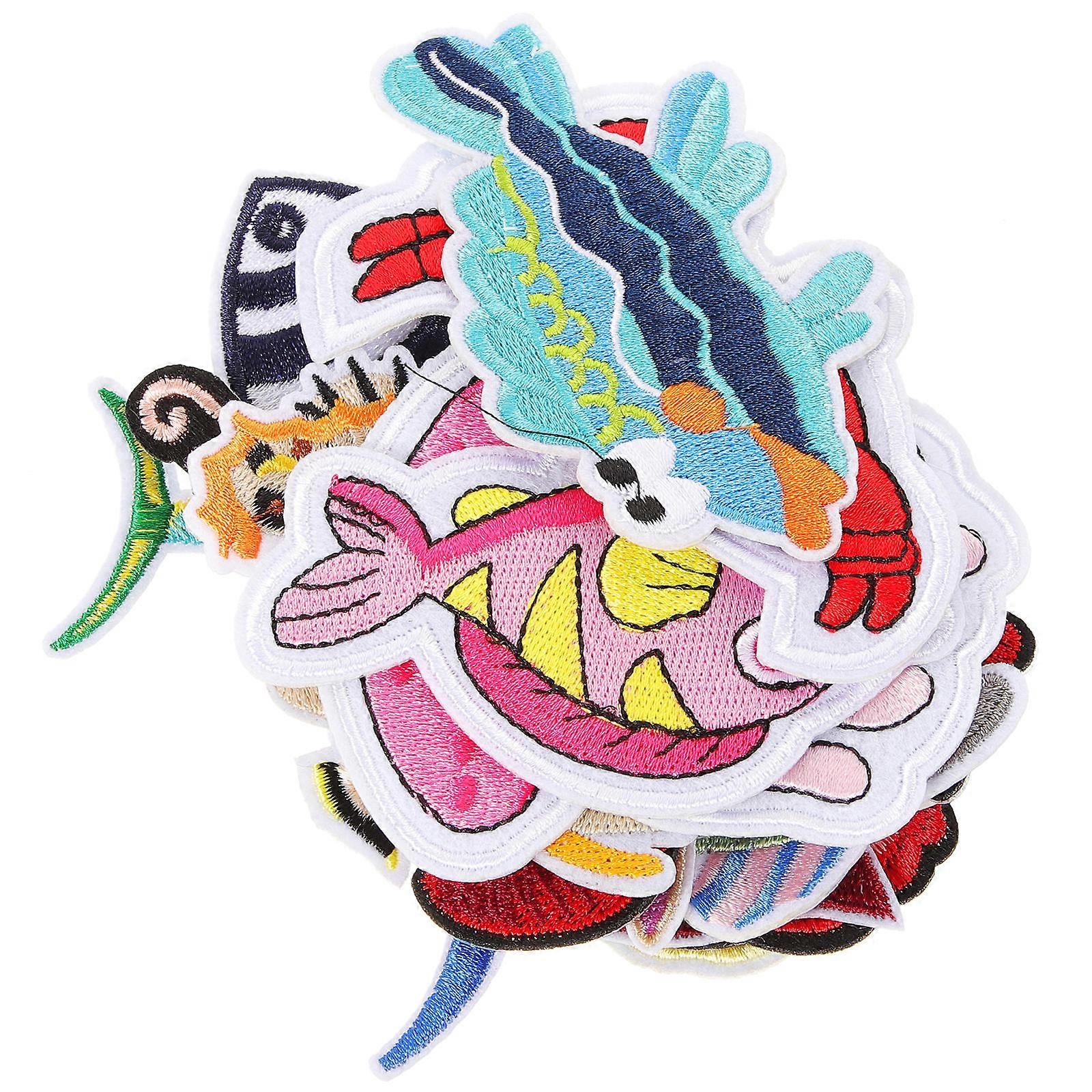 Fabric Patches For Clothes Assorted Color Embroidered DIY Decorate Craft Projects 16Pcs