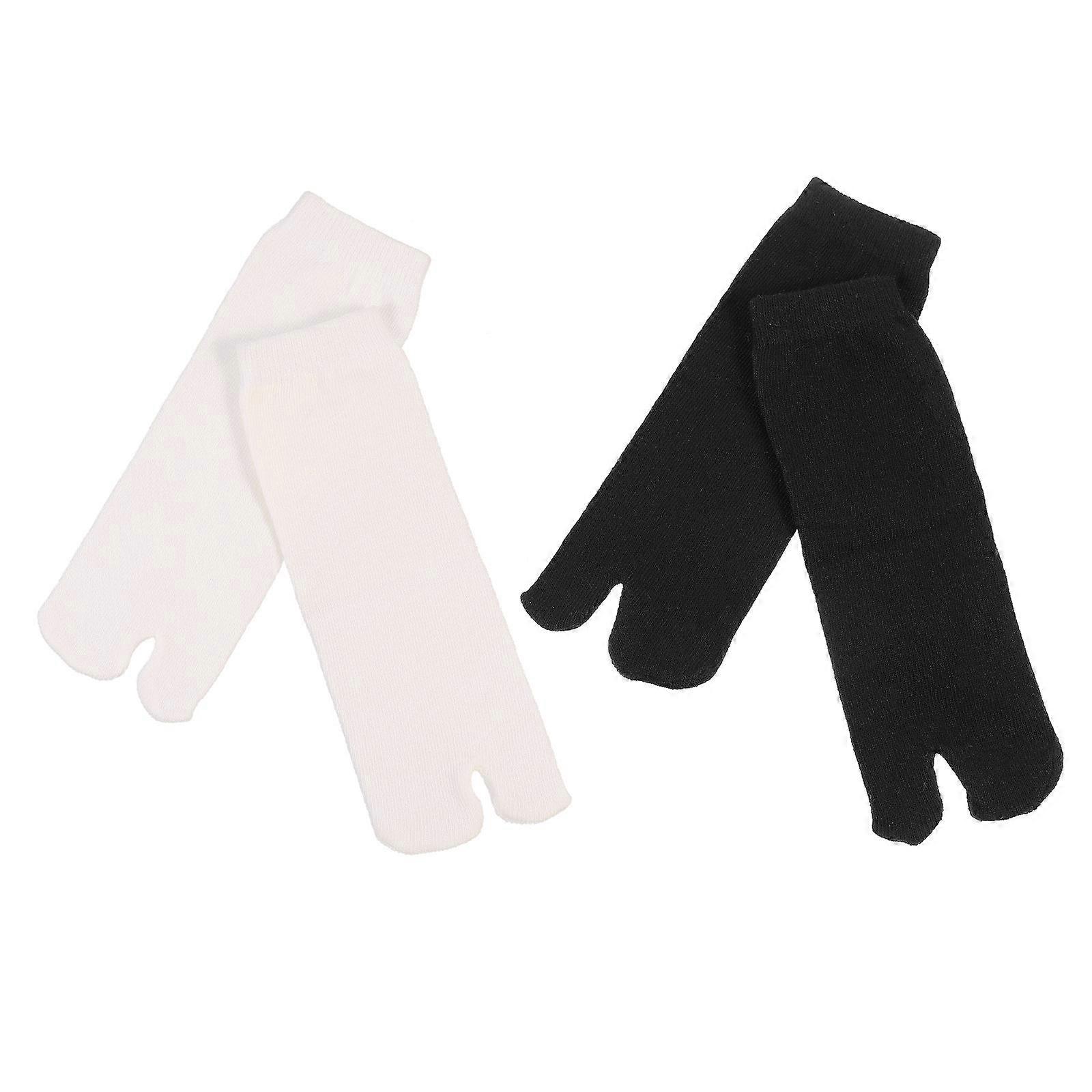 Girls Socks Two Toe Design Non Slip Cotton Socks For Kids Daily Wear 2 Pairs