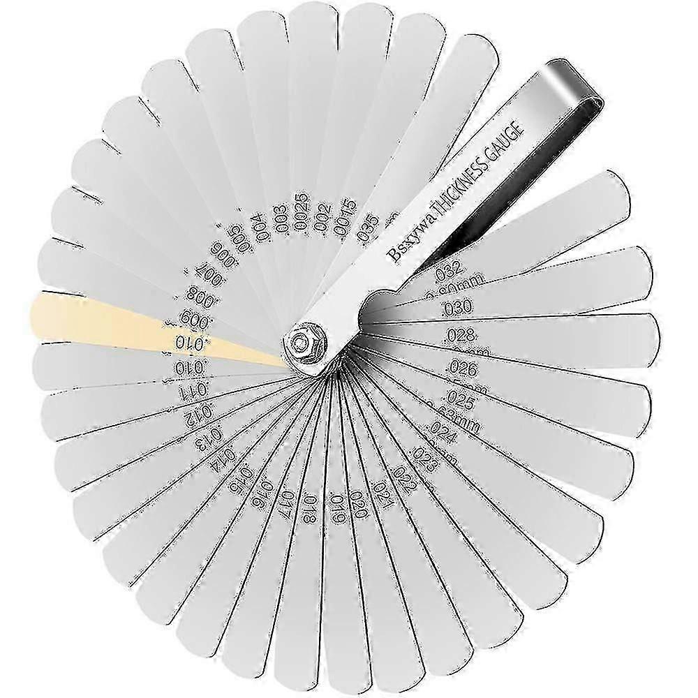 32-Piece Stainless Steel Feeler Gauge Set with Valve Seal for Engine/Spark Plug/Valve Gap Measurement, Metric & Imperial Markings