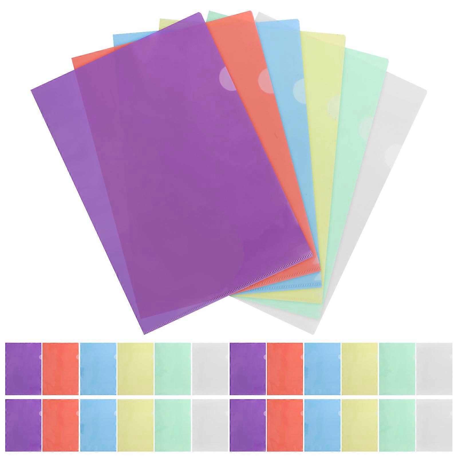 36pcs Clear Plastic File Folders Transparent Document Sleeaves Lightweight for Office and School Use
