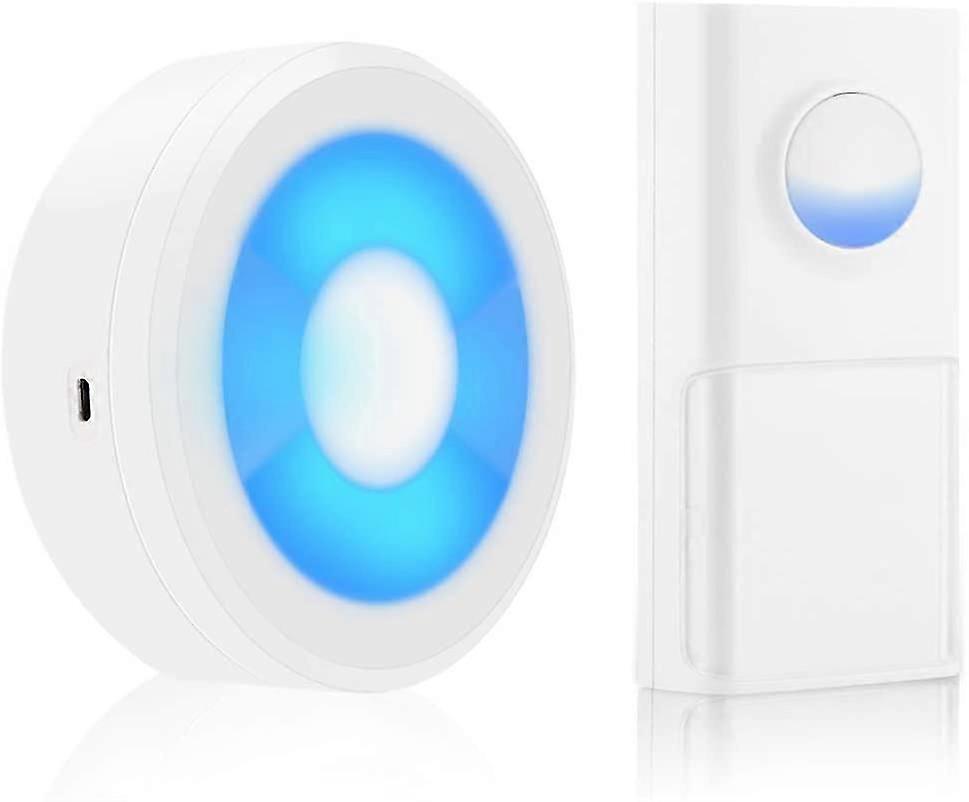 Sonnette sans fil, sonnette étanche IP55 alimentée par USB avec veilleuse, volume à 5 niveaux