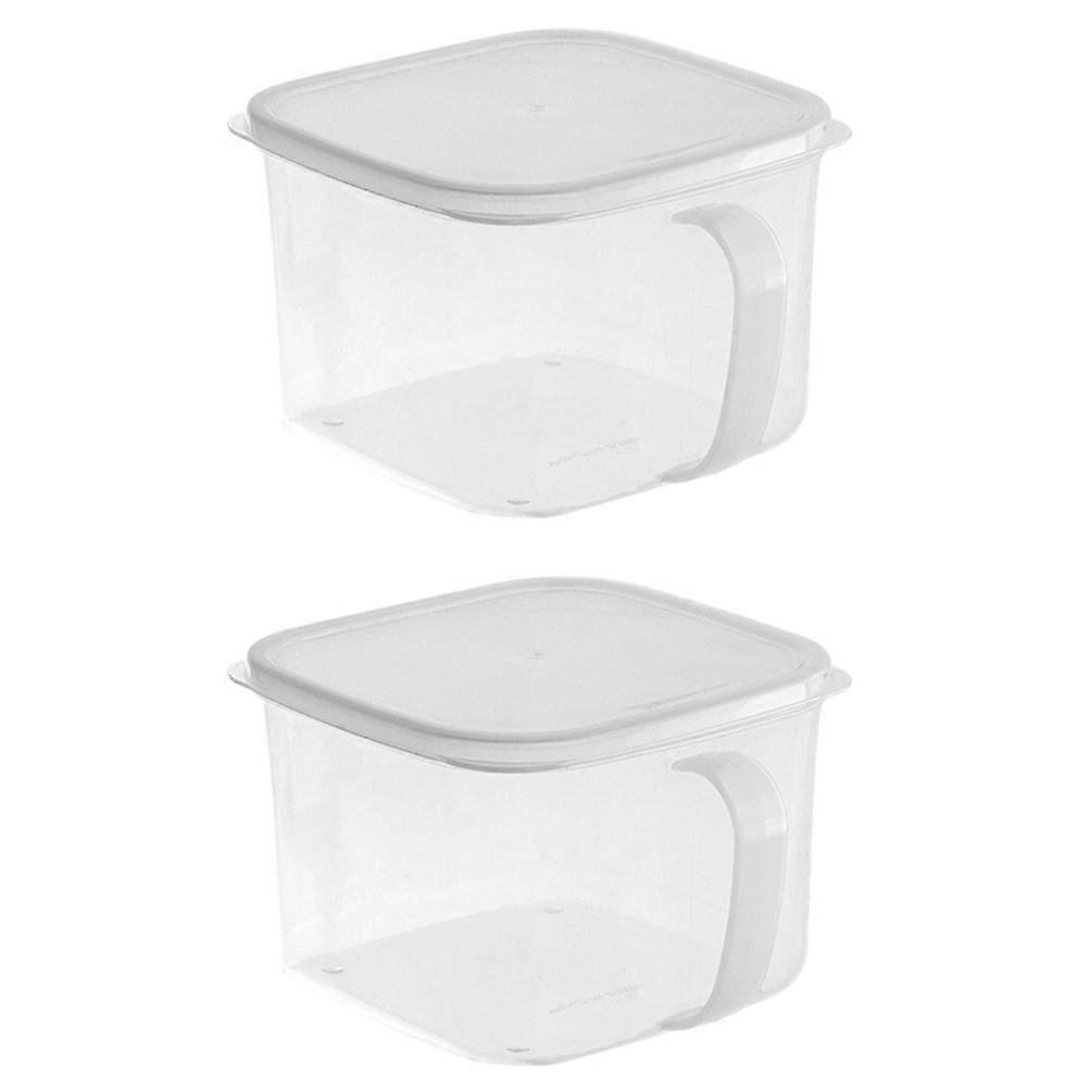 Cereal Container Plastic Kitchen Food Storage Containers Transparent Sealable Lid Freshness Preservation Handle Design 2Pcs