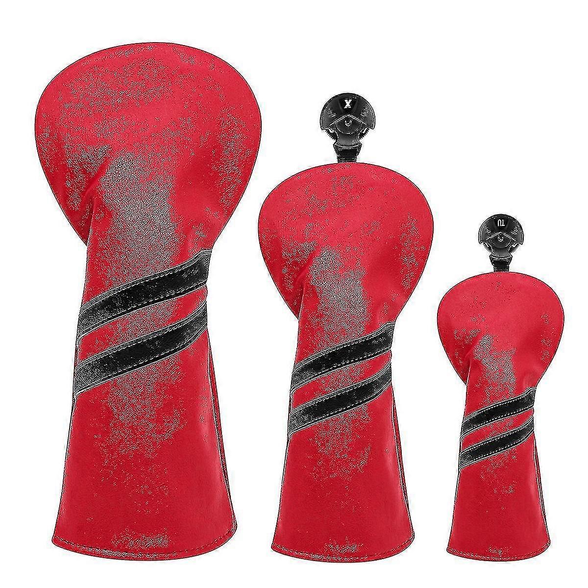 مناسبة لغطاء رأس الجولف بو الجلود المقاوم للماء غطاء رأس سائق الخشب الأكمام 3 قطع / مجموعة