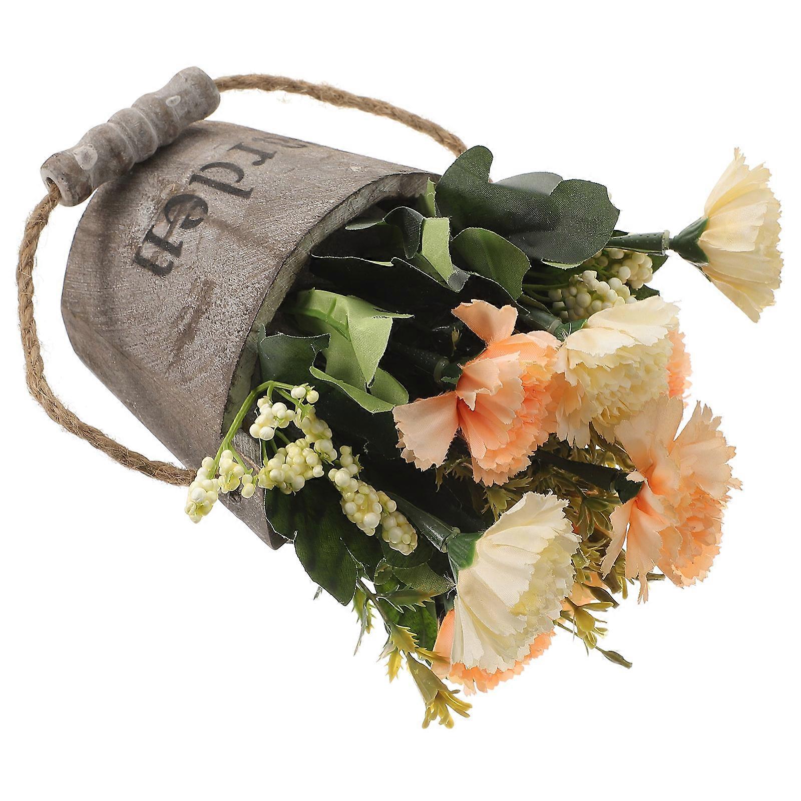 Artificial Flower Plants Pot Greenery Ornament Simulation Potted Plants Study Decorative 12X22CM 1Pcs