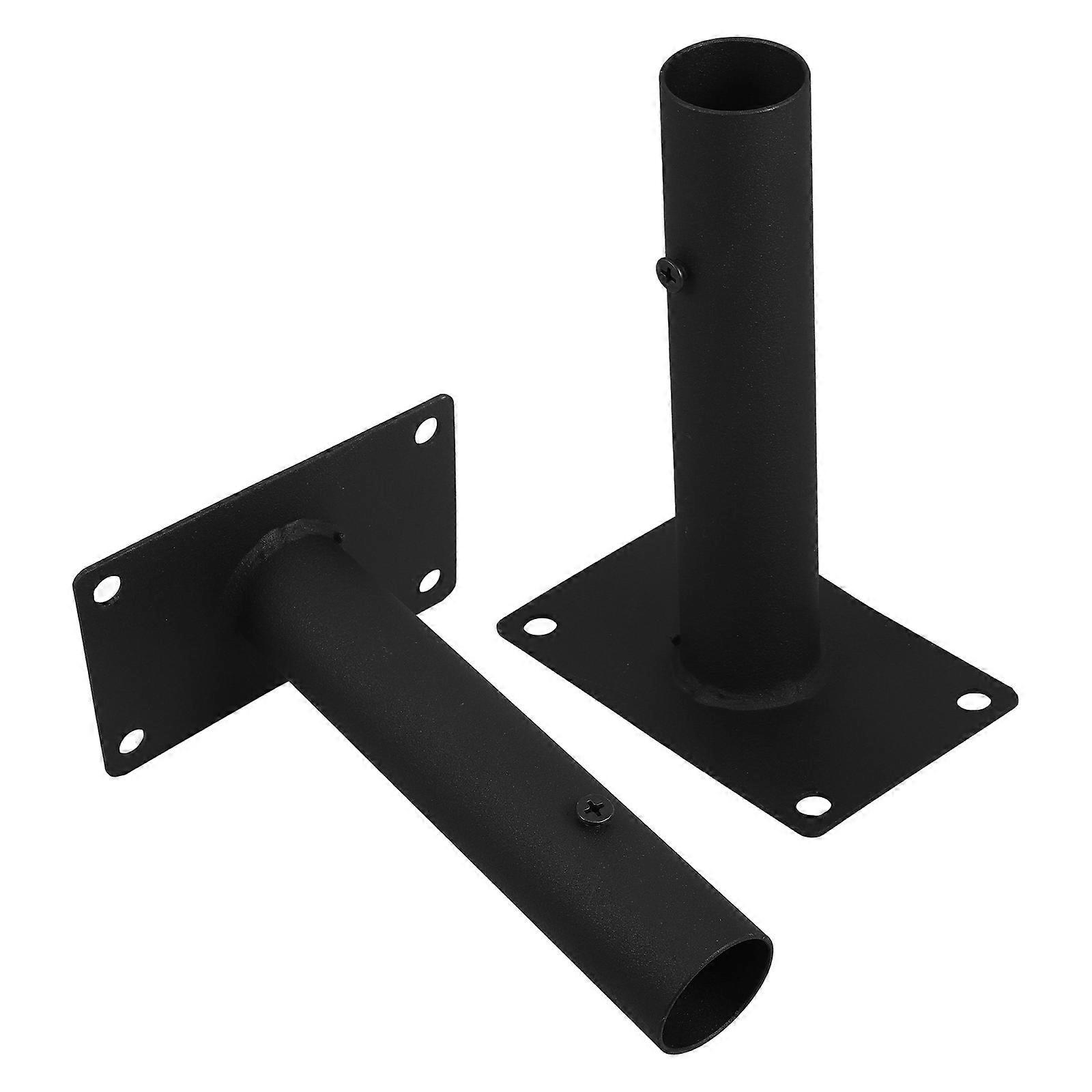 Flag Base Metal Pole Support Base for Garden Fencing Indoor Balcony Dog Barrier Isolation Gate Black 19.10X13.00X8.00CM Stable Support 2Pcs