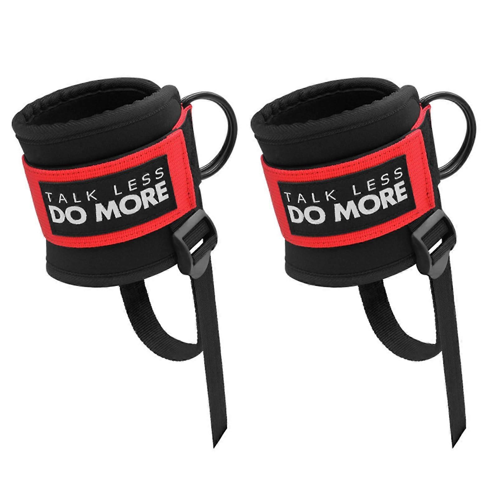 Padded Ankle Straps For Training, Adjustable Ankle Cuffs, Red Cable Machine Attachments, Gym Equipment