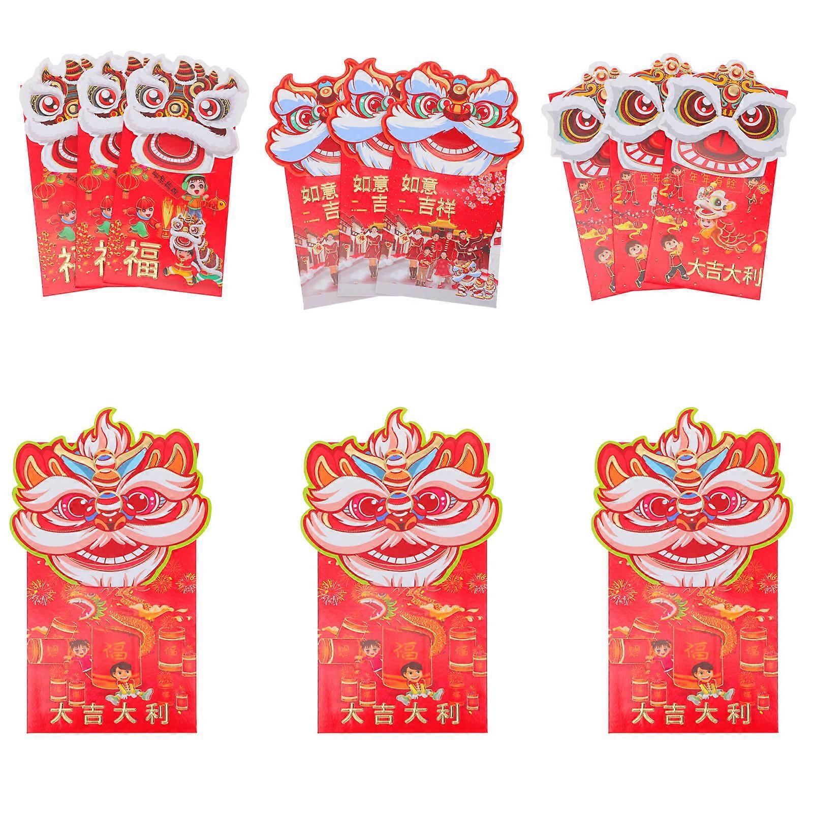 Red Packet for New Year Red Envelopes Chinese New Year present Giving 17x9cm Money Storage 12Pack