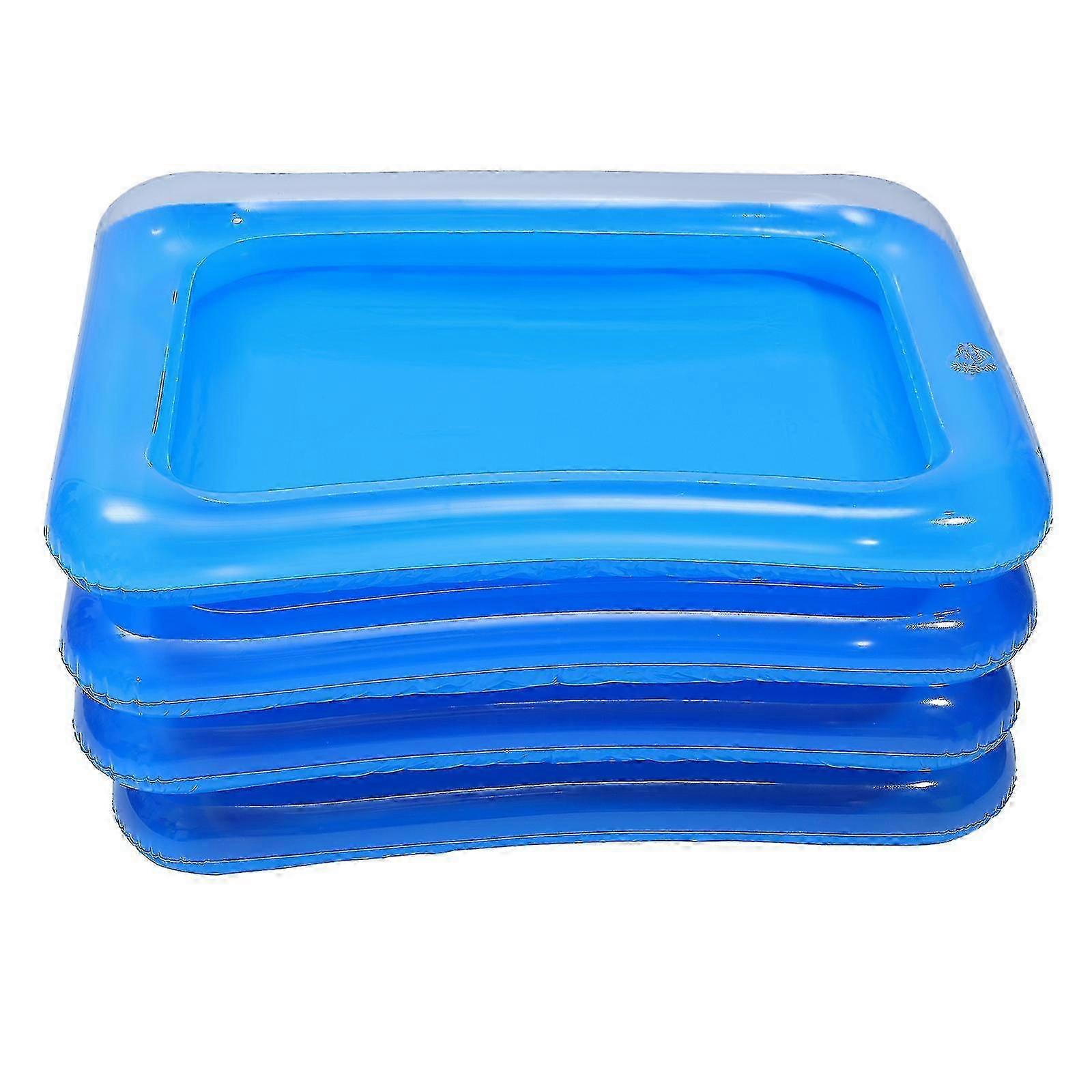 4pcs Inflatable Ice Serving Bars Coolers Food Server Trays (transparent)