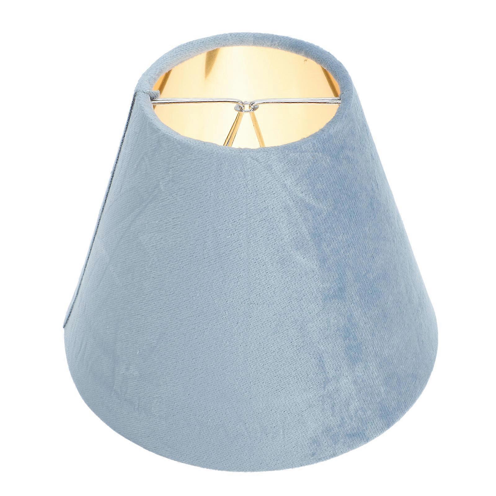 Elegant Velvet Lined Cloth Art Lampshade for Table Lamp, Iron Frame, Easy Installation, Blue Fabric Shade for Home Bedside and Living Room Decor