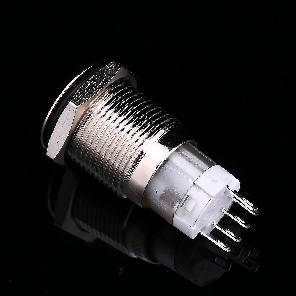 Auto 16mm 1NO 1NC Connection 12V Metal LED Toggle Switch Latching Push Button LJ