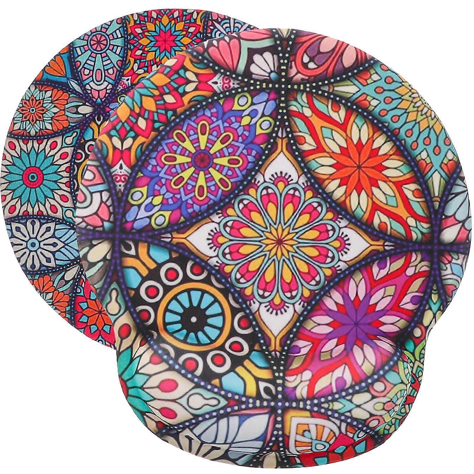 Desk Mouse Pad Set with Wrist Support Memory Foam for Travel 20X20CM 2Pcs