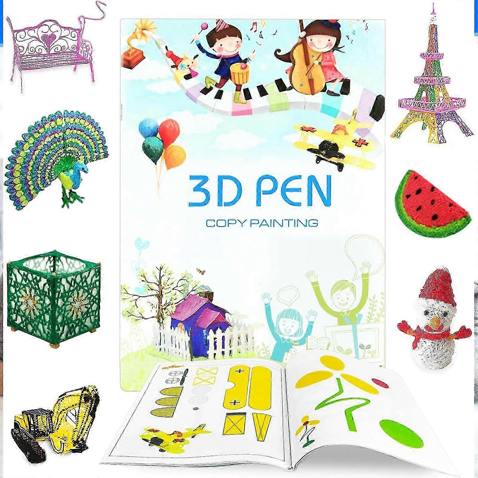 3Dペンテンプレート、22漫画パターン落書き描画、DIY 3D鉛筆テンプレート、子供用ギフト