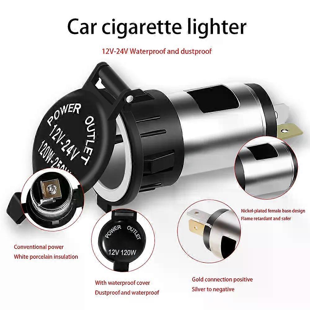 Stand Auto 12V-24V 120W-250W Cigarette Lighter Socket Power Plug Outlet Replacement Parts for Car Truck Cigarette Lighter Splitter