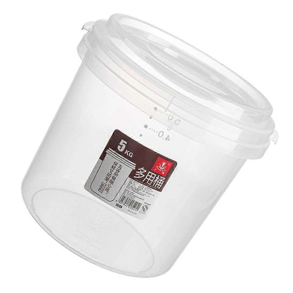 1Pc Plastic Bucket for Cereals Rice Storage with Sealed Lid Practical Container