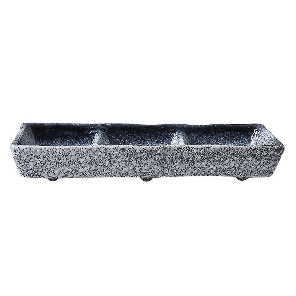 Seasoning Sauce Plate Blue 20.5X8X3.2CM Non Slip Bottom Artistic and Practical for Dining 1Pack