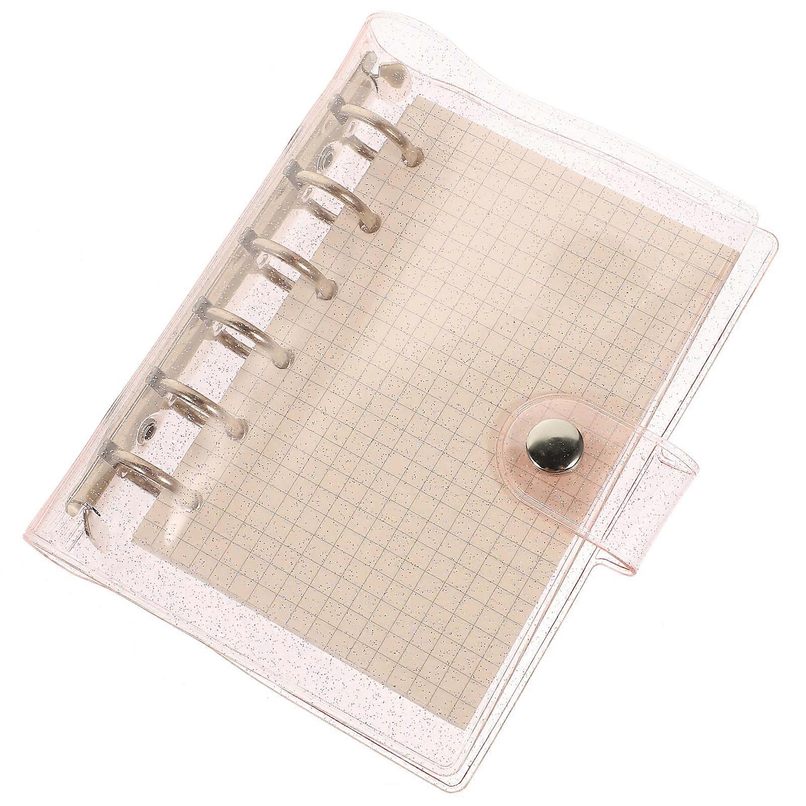 Waterproof Loose-Leaf Notepad 6-Rings Rectangular Pink Double-Sided Writing 1 Set
