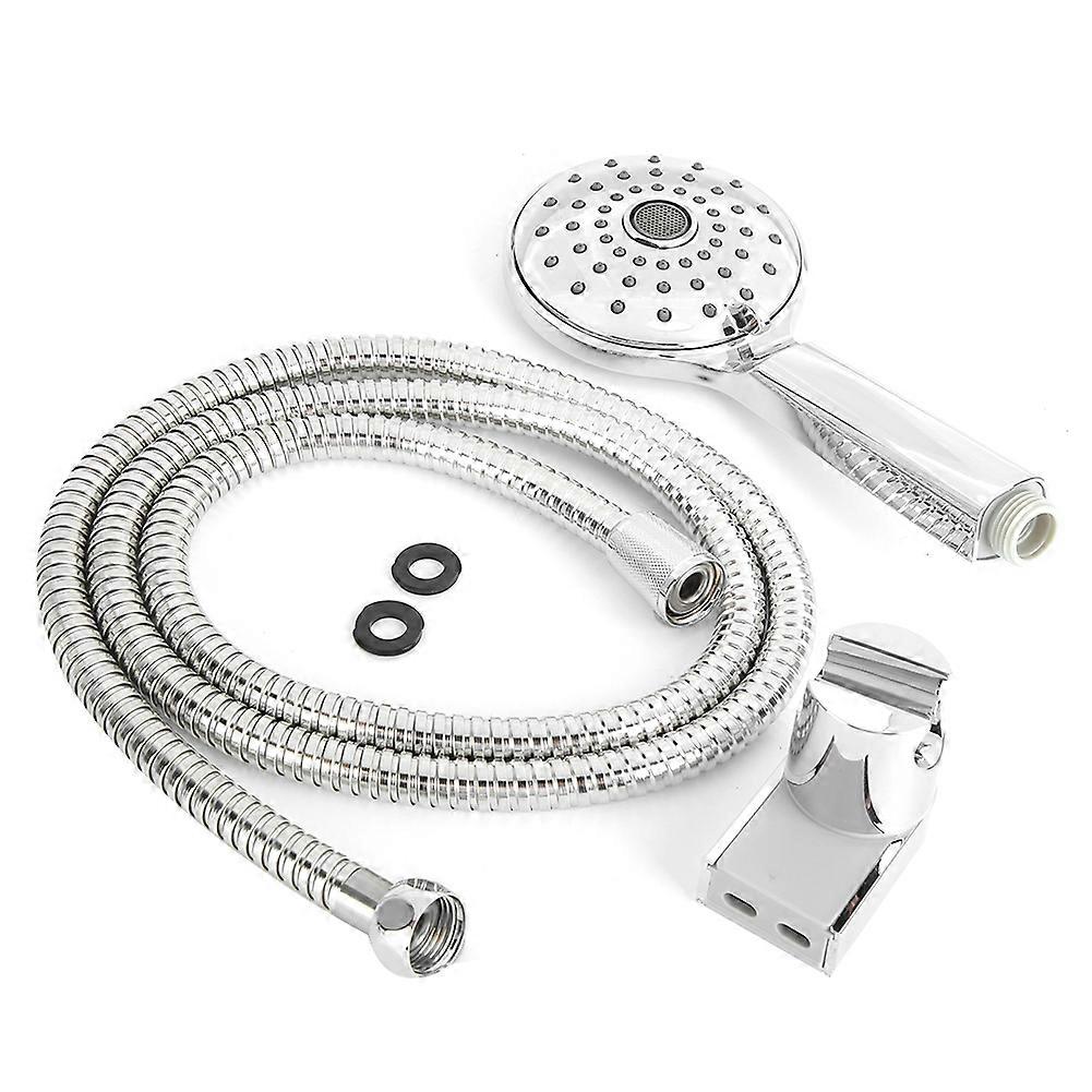 G1/2in Electroplating Hand Shower Set Handheld Shower Head Hose Bracket Kit Accessories