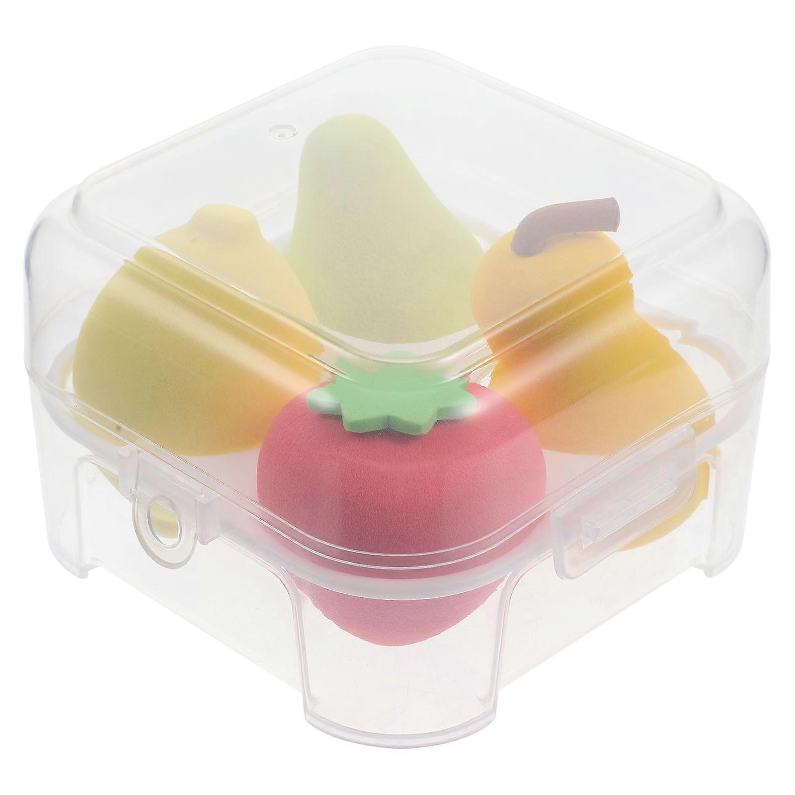 Ansiktspulver Puff Lite Pulver Kvinner Gave Hydrofil Ikke-Latex 4 stk