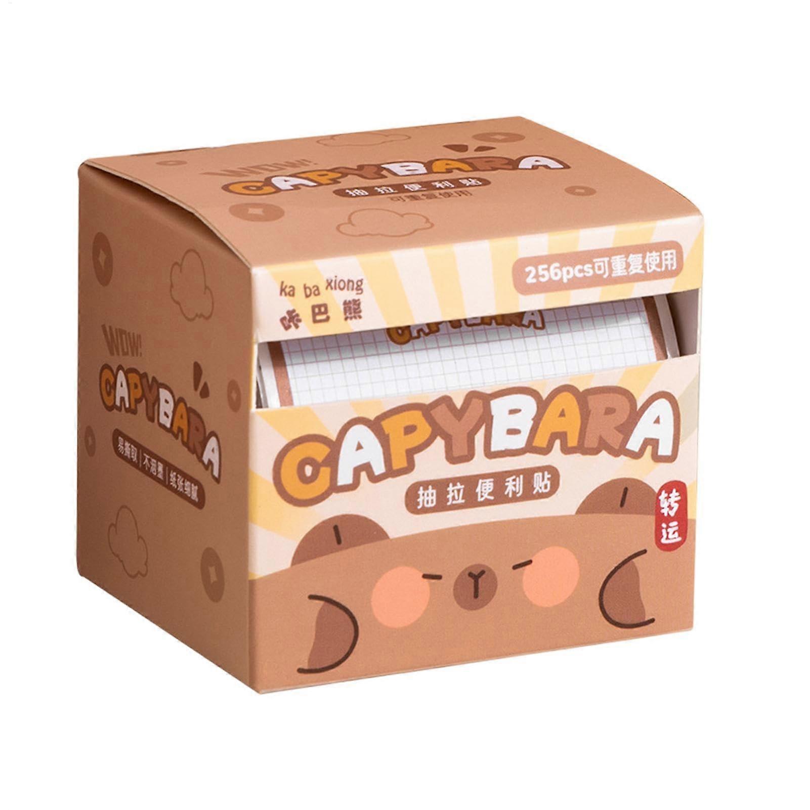 Capybara Writing Pad, Sticky Notes, 256 Sheets Capybara Cute Cartoon Sticky Notes, Smooth and Durable Writing Pad for Reminders