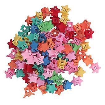 100pcs petites pinces à griffes de cheveux en étoile assorties couleur mignonne pinces à griffes accessoires pour cheveux pour filles enfantsYMMR)