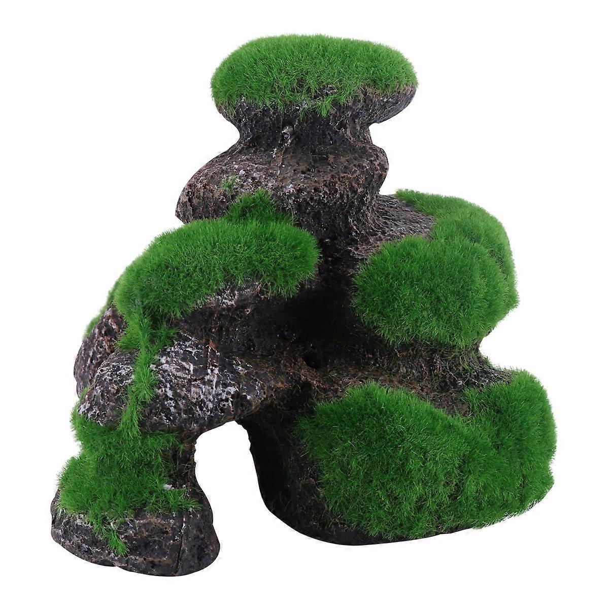 Fish Tank Hiding Place Resin Mountain Craft Aquarium Sand Cave Hideaway Aquarium Use 16x10.5cm 1Pcs