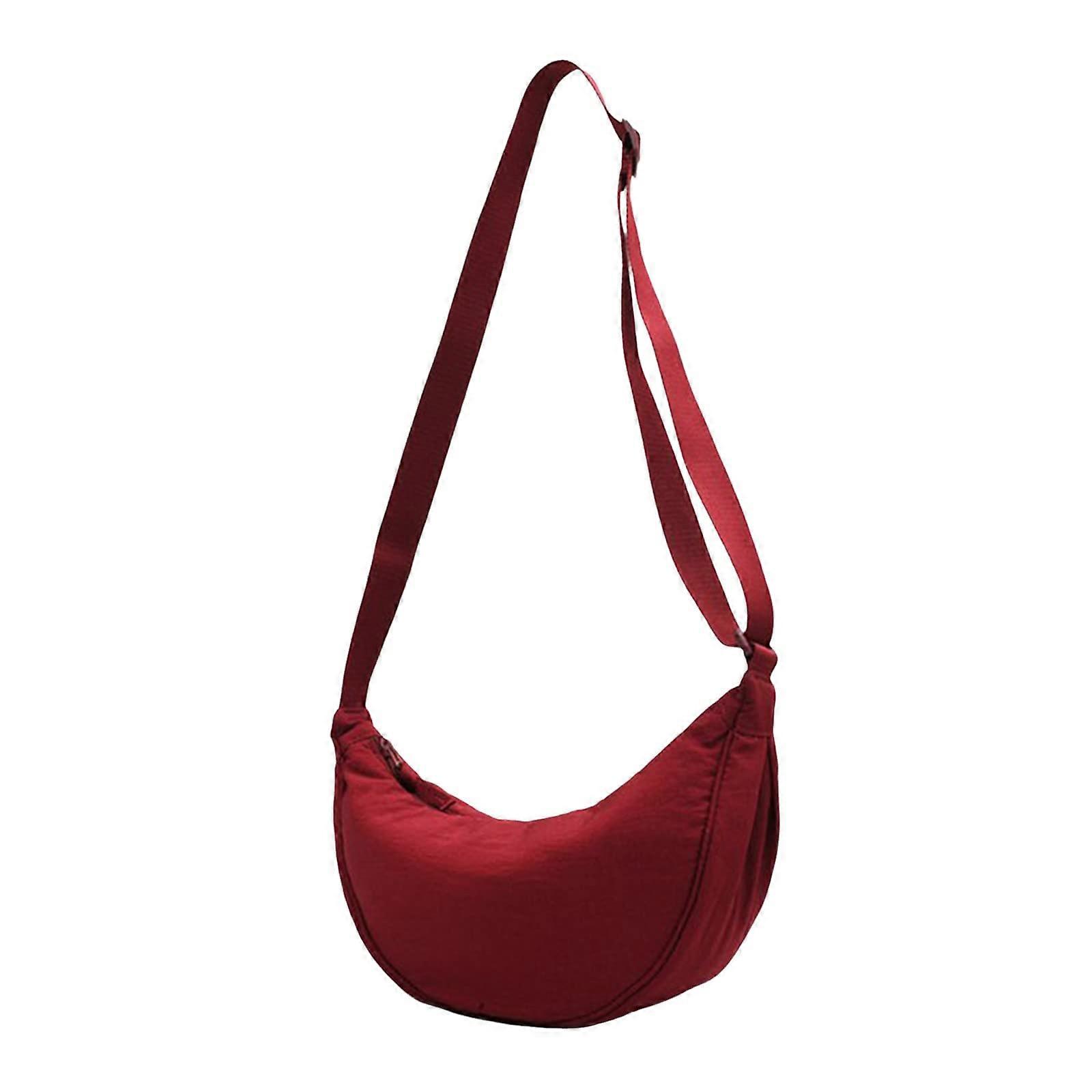 Dumpling Bag Women's Nylon Armpit Shoulder Bag Blue Red Unisex Simple Design Adjustable Size