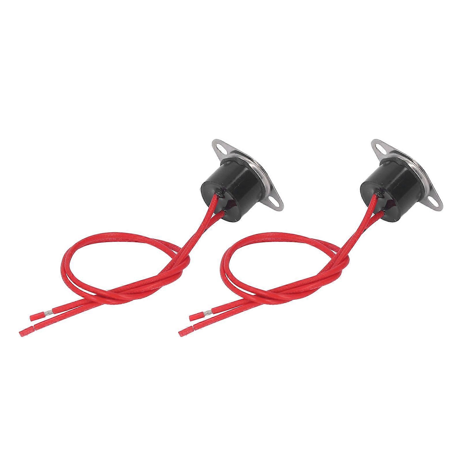 2 Pcs Thermal Control Switch Waterproof Bimetallic Sensor Quick Response Thermostat Temperature Switch 10A 250V