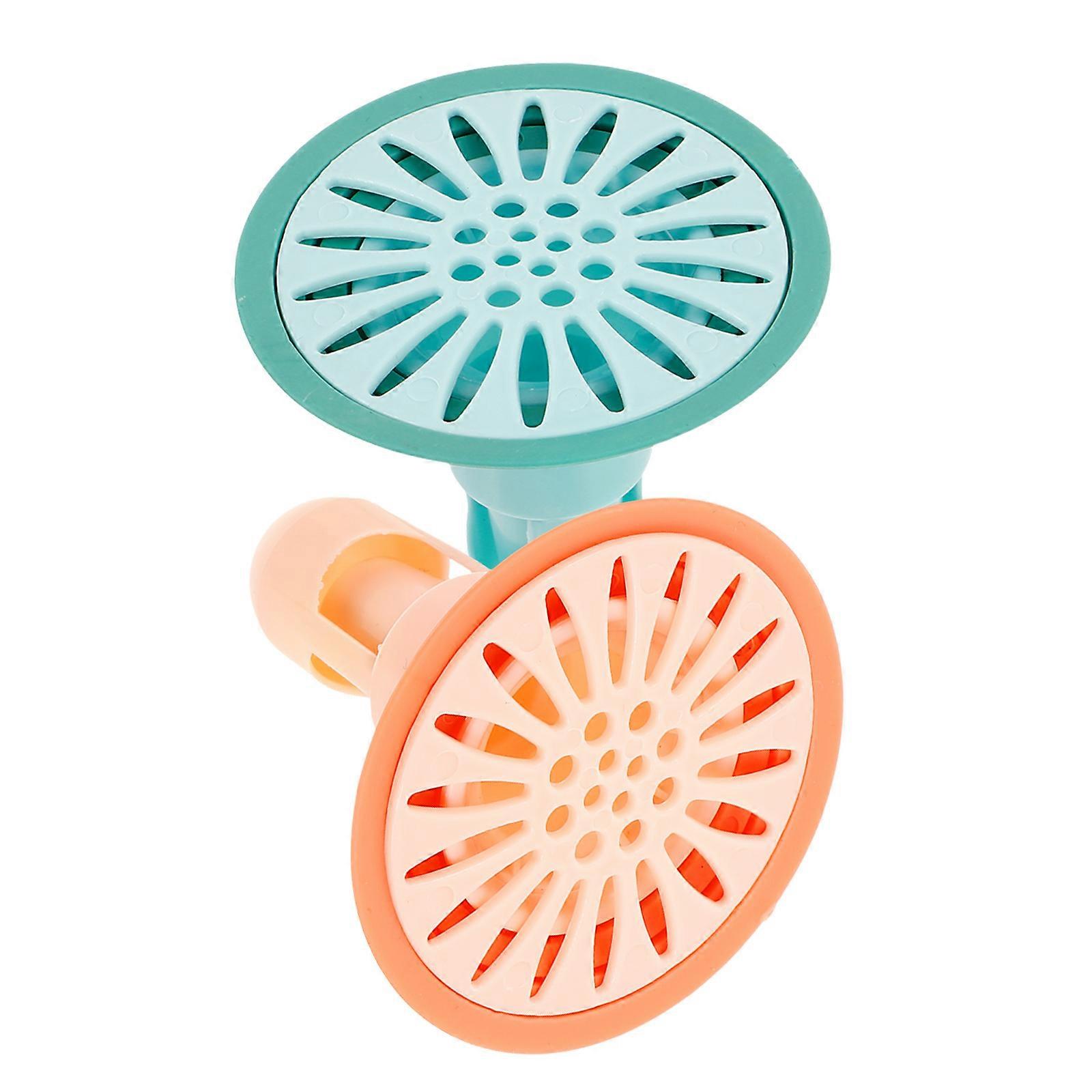 Hair Blocker For Shower Drain Bathroom Hair Catchers Blue Practical Odor Prevention Easy Installation And Removal 2Pack