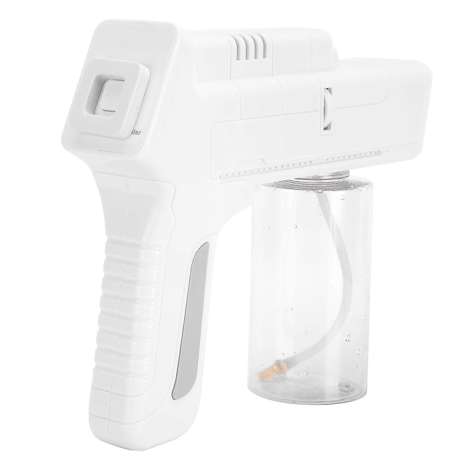 Handheld Blue Light Nano Sprayer Adjustable Wireless Nano Cleaning Spray Machine (White)UK Plug 100‑240V