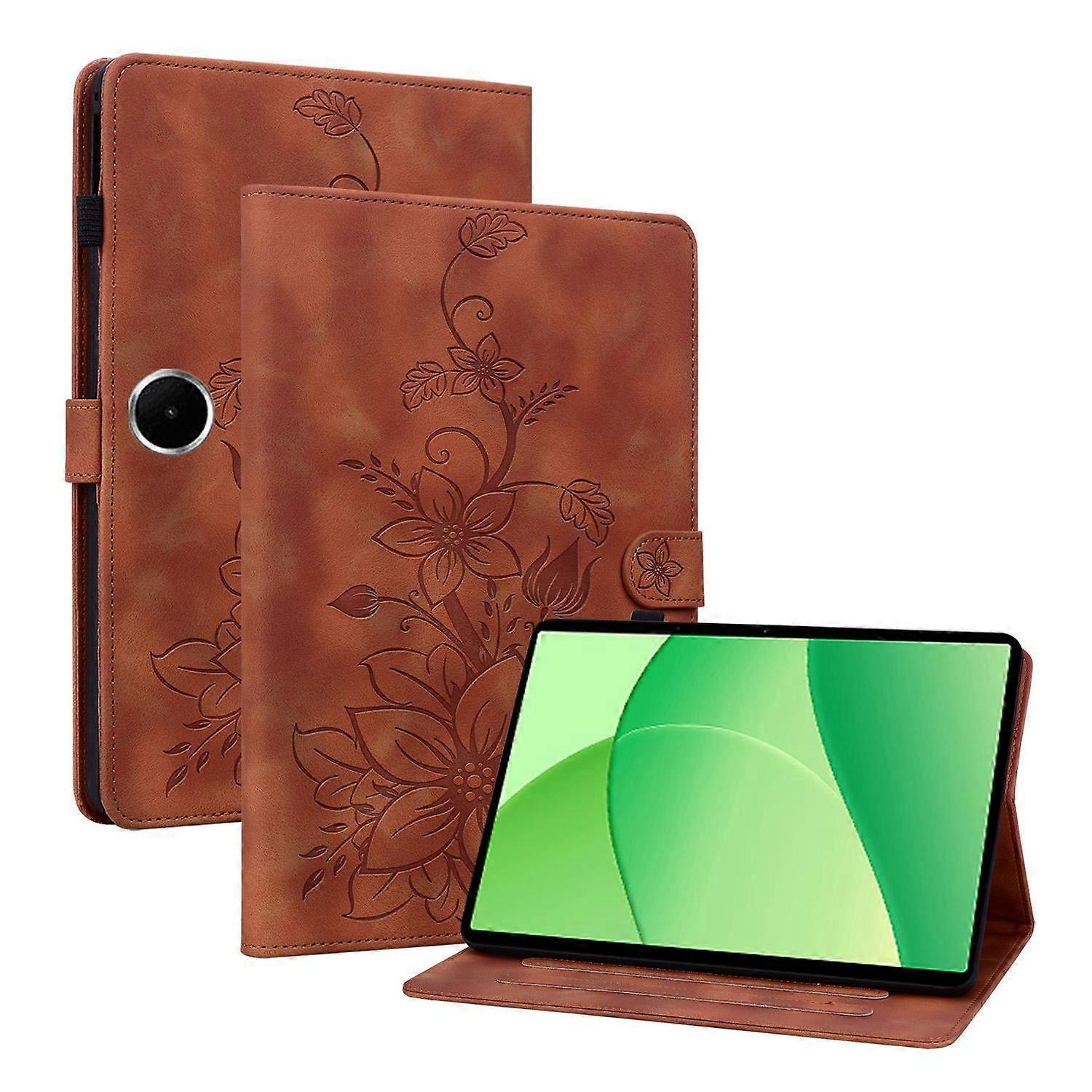 Lily Embossed Leather Tablet Case
