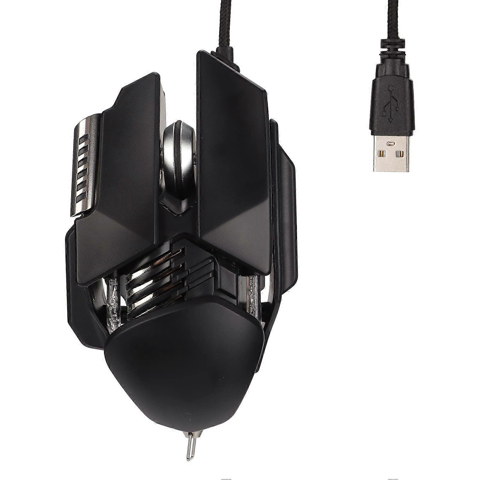 Gaming Mouse, Mechanical RGB Light USB Ergonomic Mice, Noise Resistant Wired Mouse with DPI Cycle Key, Comfortable Grip