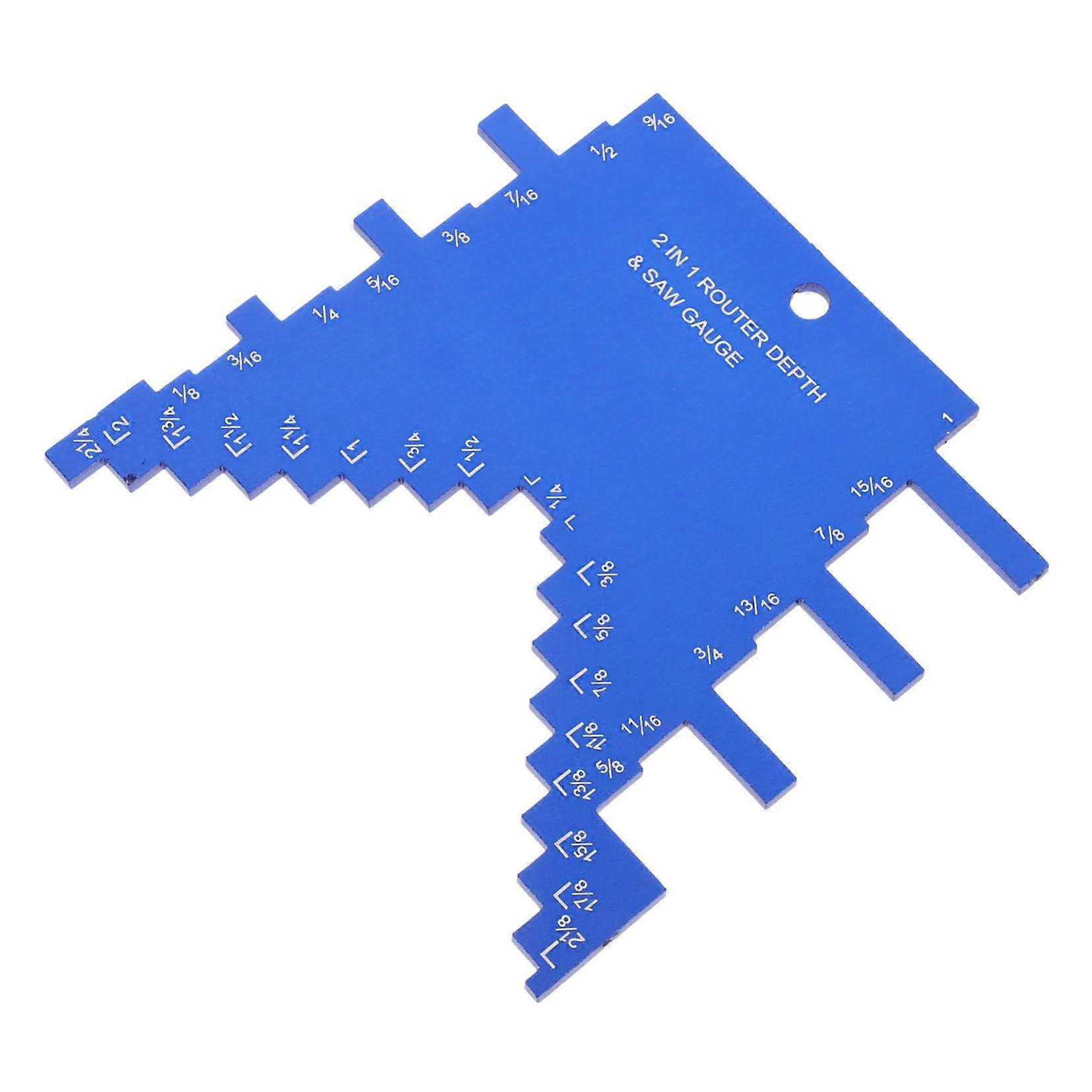 Precision depth gauge for router table saw woodworking tool made of aluminum alloy blue 11.30X11.00X0.30CM