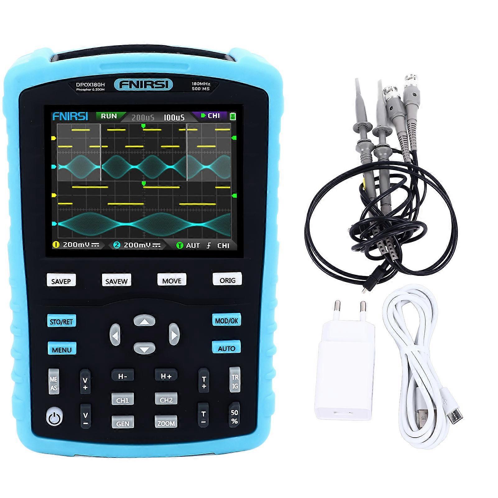 Handheld Fluorescent Digital Oscilloscope 2 Channels 2 in 1 Portable Mini Oscilloscope