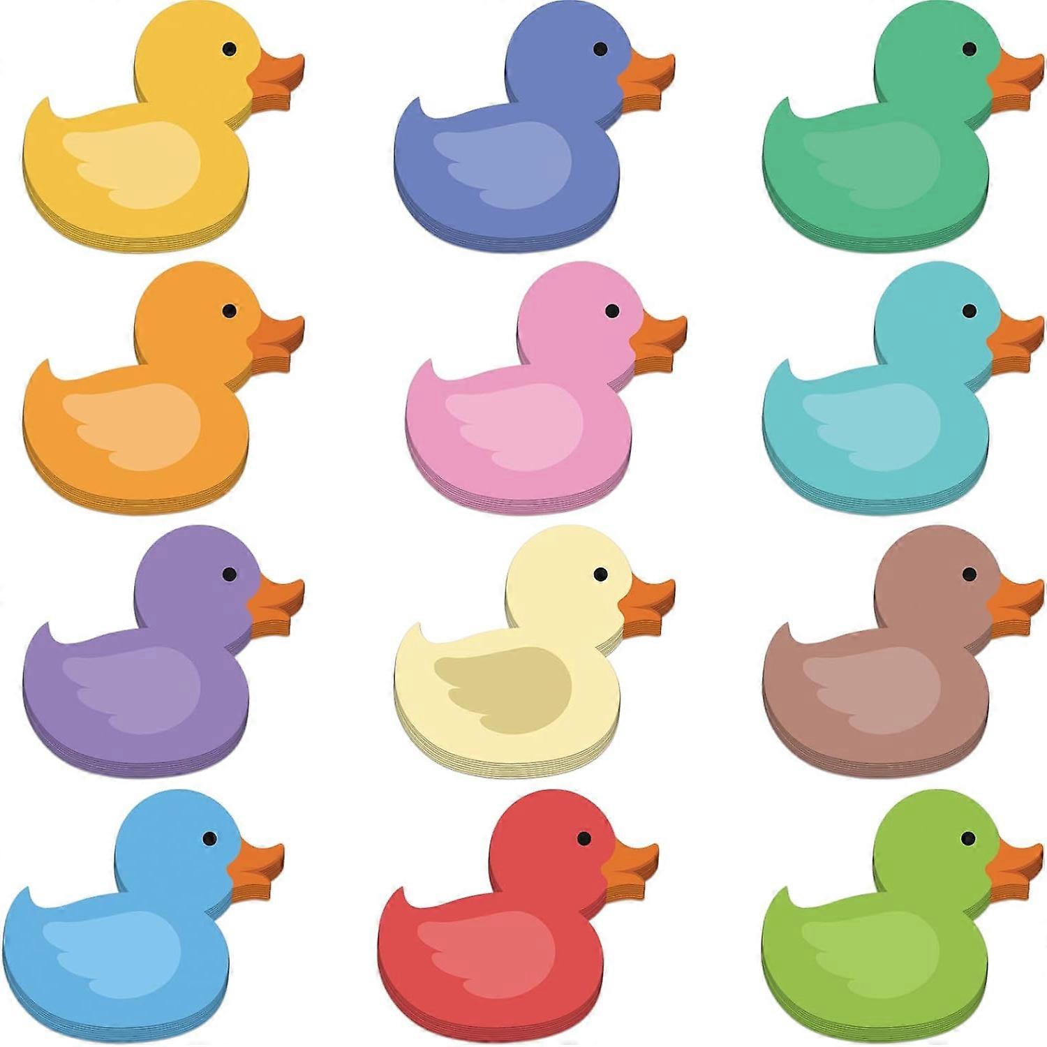 12-Piece Duck Sticky Notes Set | 600 Sheets Self-Stick Memo Pads in 12 Styles | Adhesive Reminders for Study, Office, School & Home Decor