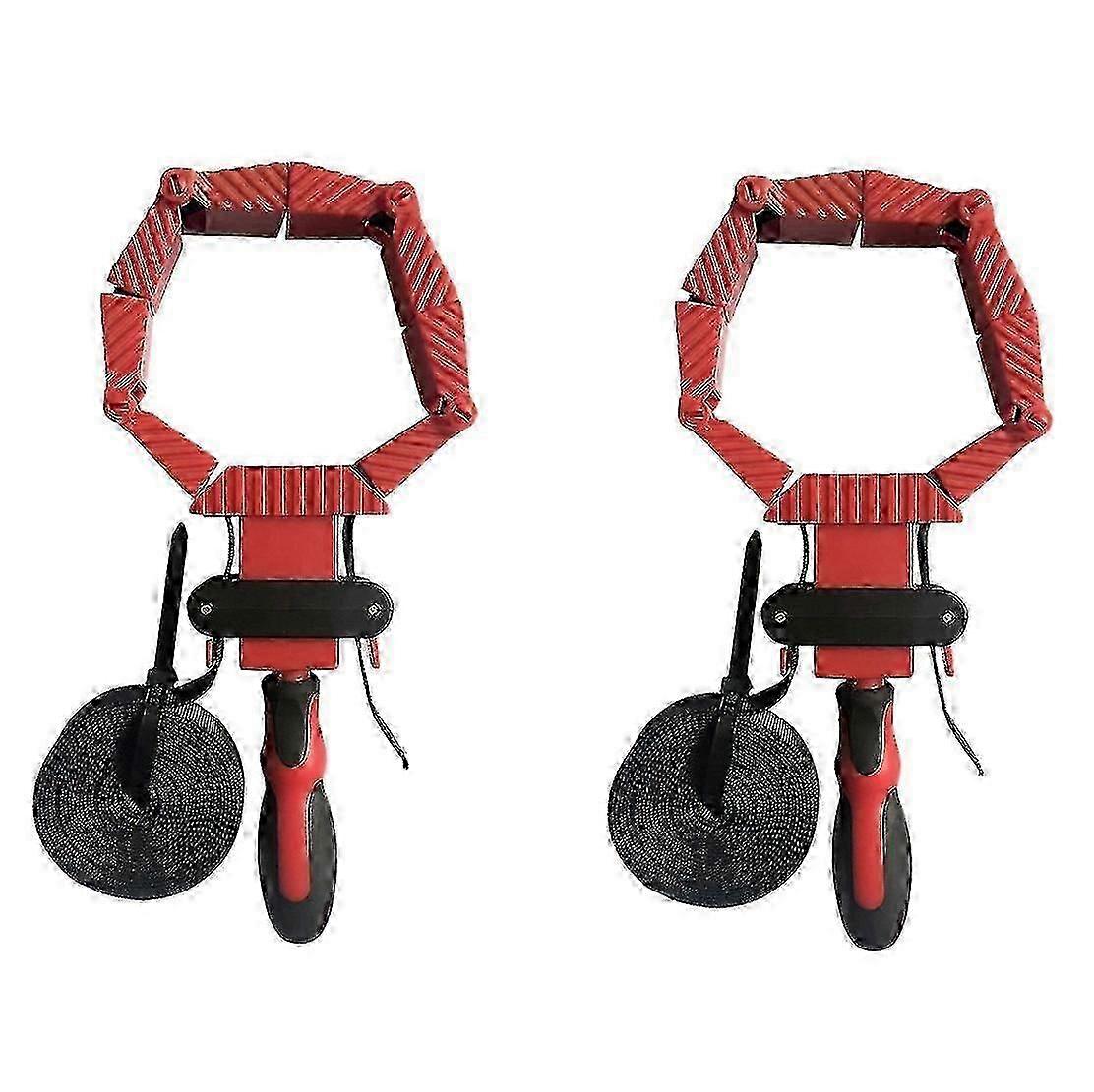 2-Pack Multifunctional Woodworking Strap Clamps - Quick Adjustable Angle Clips for Polygon Frames & Projects