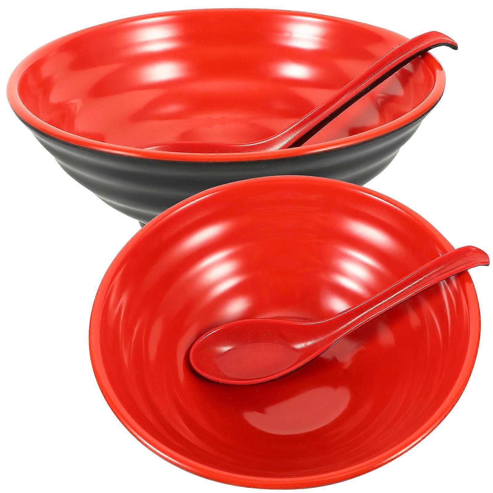 Ramen Soup Bowls Red For Parties 1Set