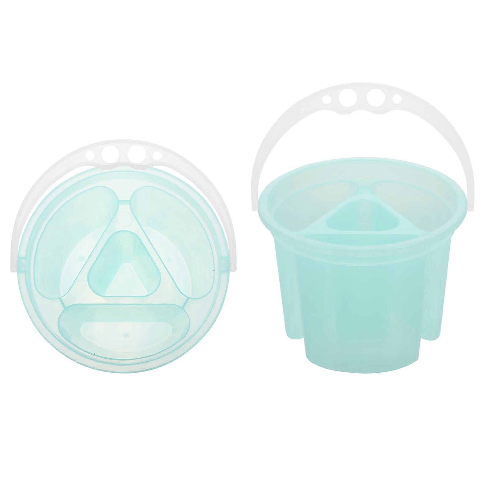 Plastic Artist Brush Basin for Washing and Mixing Ideal for Storage Use Green with Handle 2Pcs