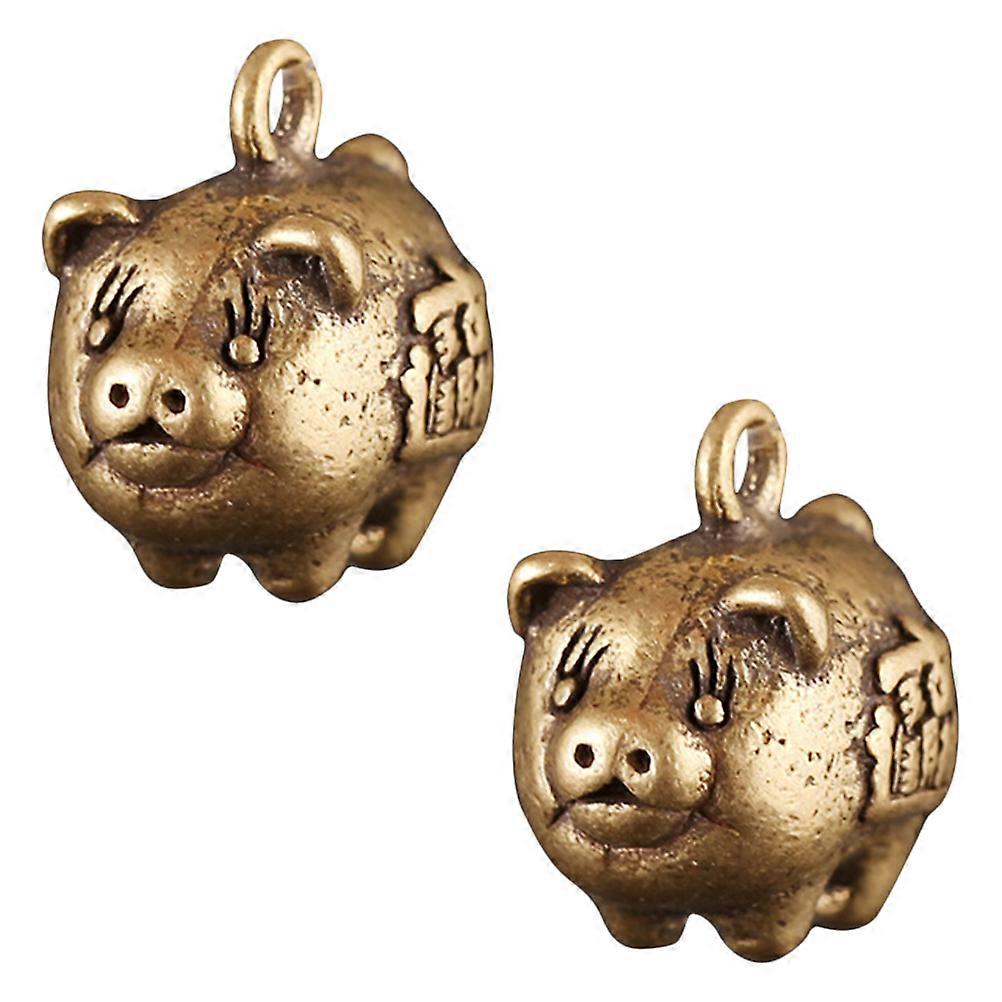 Here's a refined and professional product description based on your input:
**2PCS Brass Pig Keychain Pendant – Retro Mini Pig Charms for