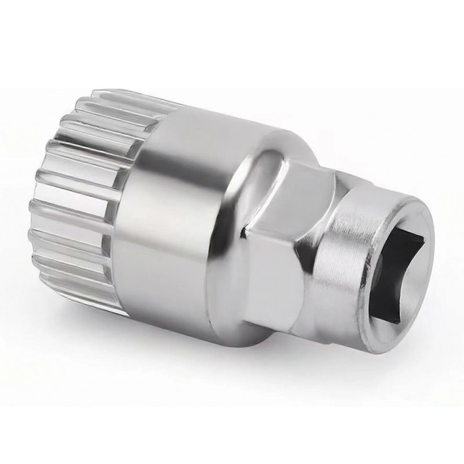 Bicycle Bottom Bracket Remover, Crank Puller, Universal 24 mm 20 Tooth, Robust Tool with 1/2 Plug (Silver)