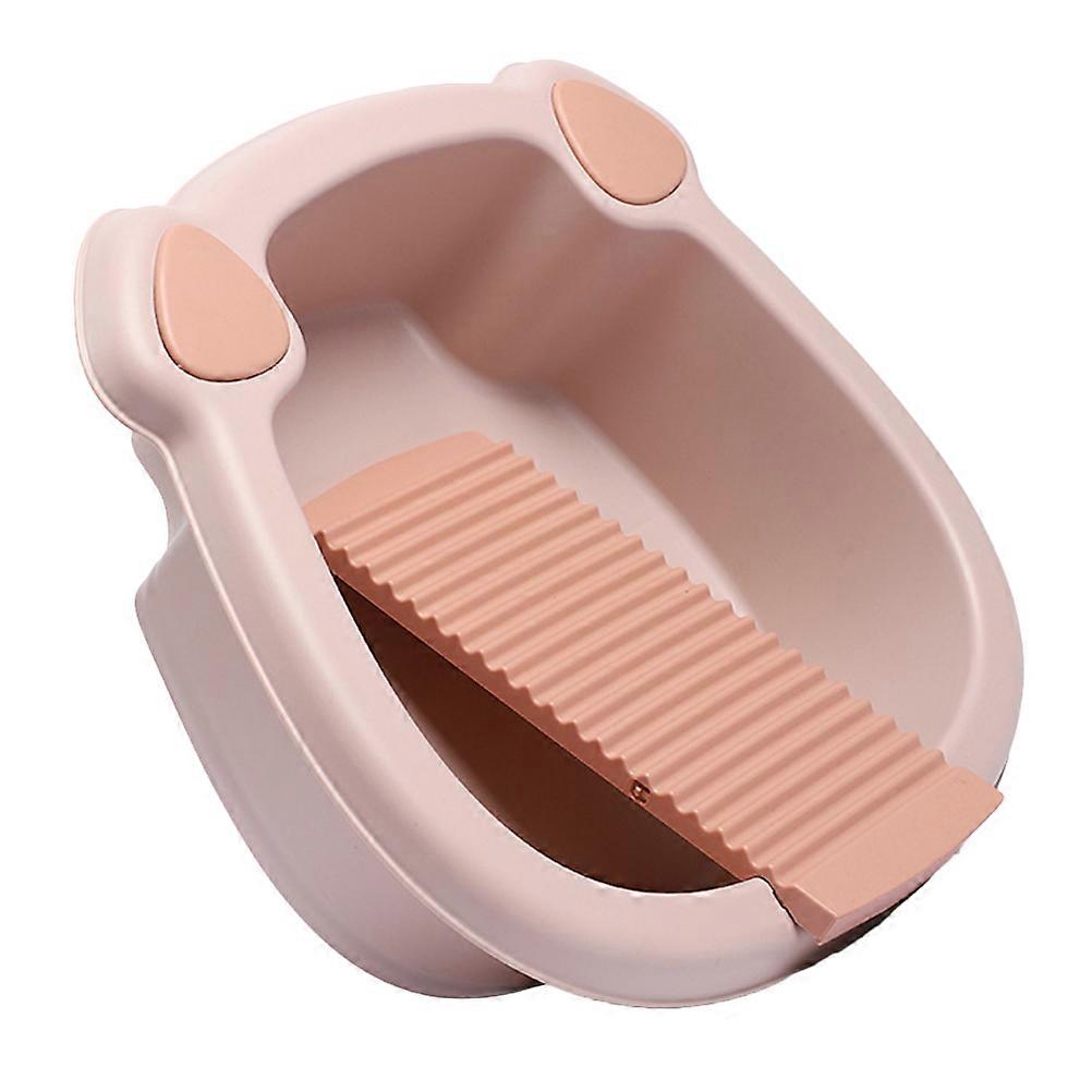 Clothes Handwash Basin Rectangular Home Use Pink 29x21.5cm 1 Set